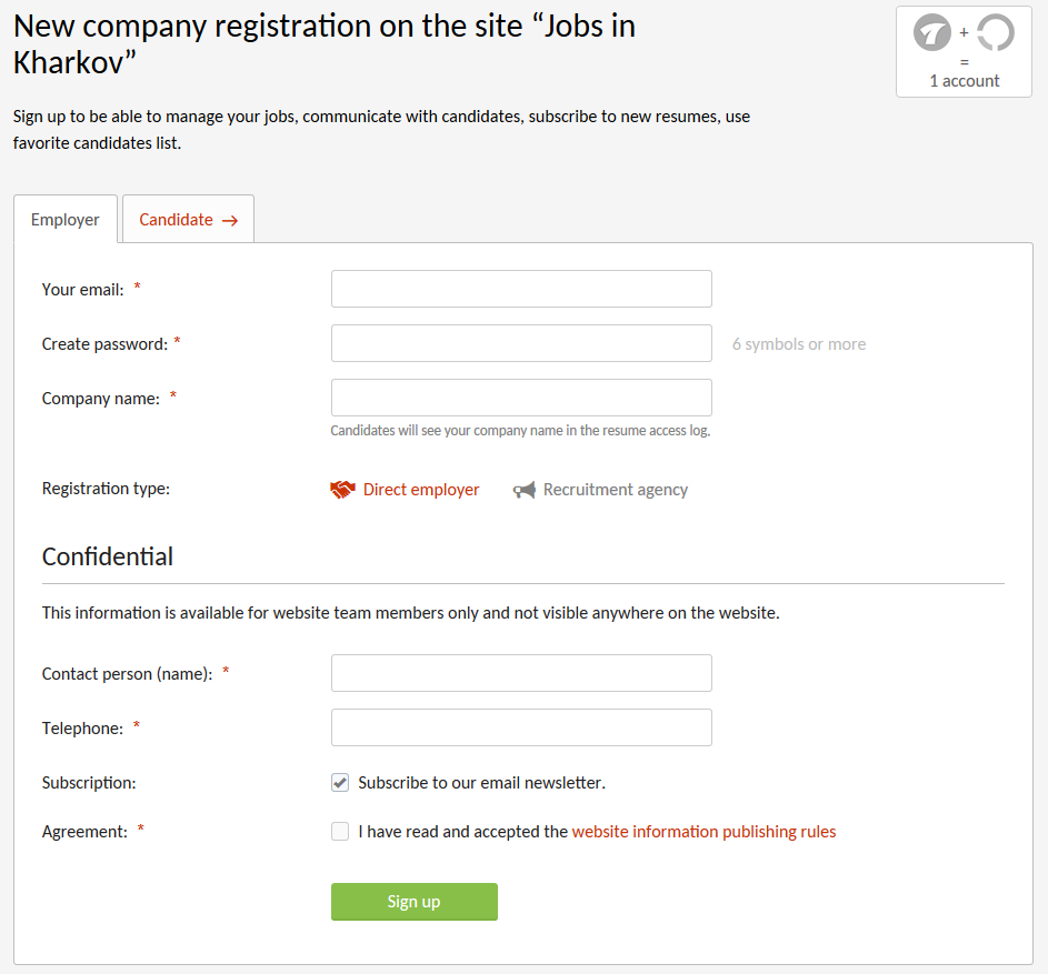 Sign up